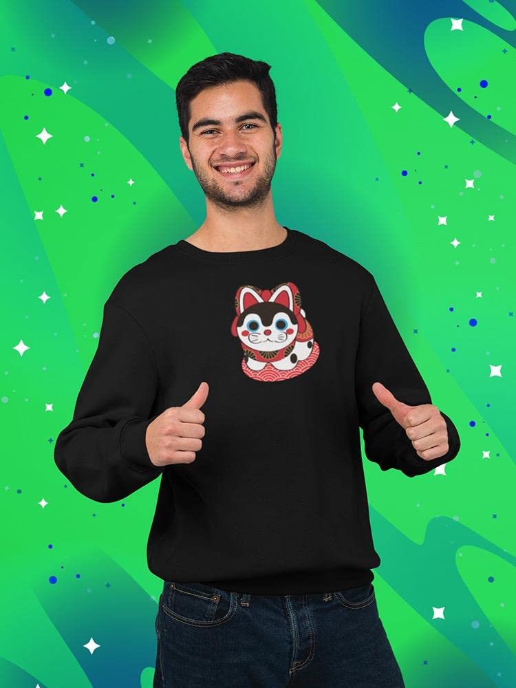 Lucky Cat Sweatshirt for Men | Japanese Maneki Neko Graphic Hoodie | Casual Streetwear & Anime Fashion | Perfect for Cosplay, Gifts, and Everyday Wear