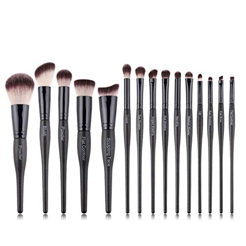 15-Piece Makeup Brush Set - Soft Wool Kit for Beauty & Travel