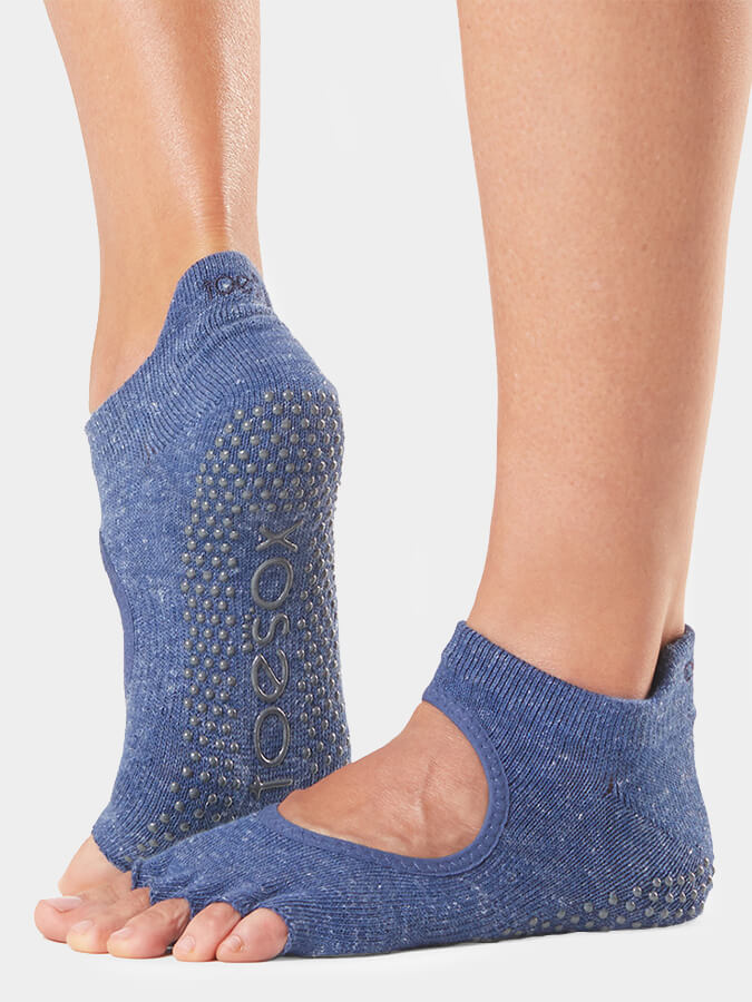 ToeSox Half Toe Bellarina Women's Non-Slip Yoga Grip Socks for Barre, Pilates & Dance - Breathable Workout Socks with Arch Support