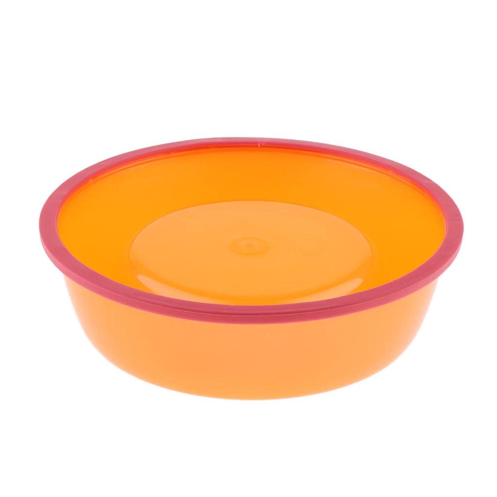 SECRET DESIRE Plastic Pet Feeder Bowl - Dog & Cat Food Dish with Non-Slip Base - Durable Water & Food Container for Pets (Orange) - Perfect for Indoor/Outdoor Feeding Stations