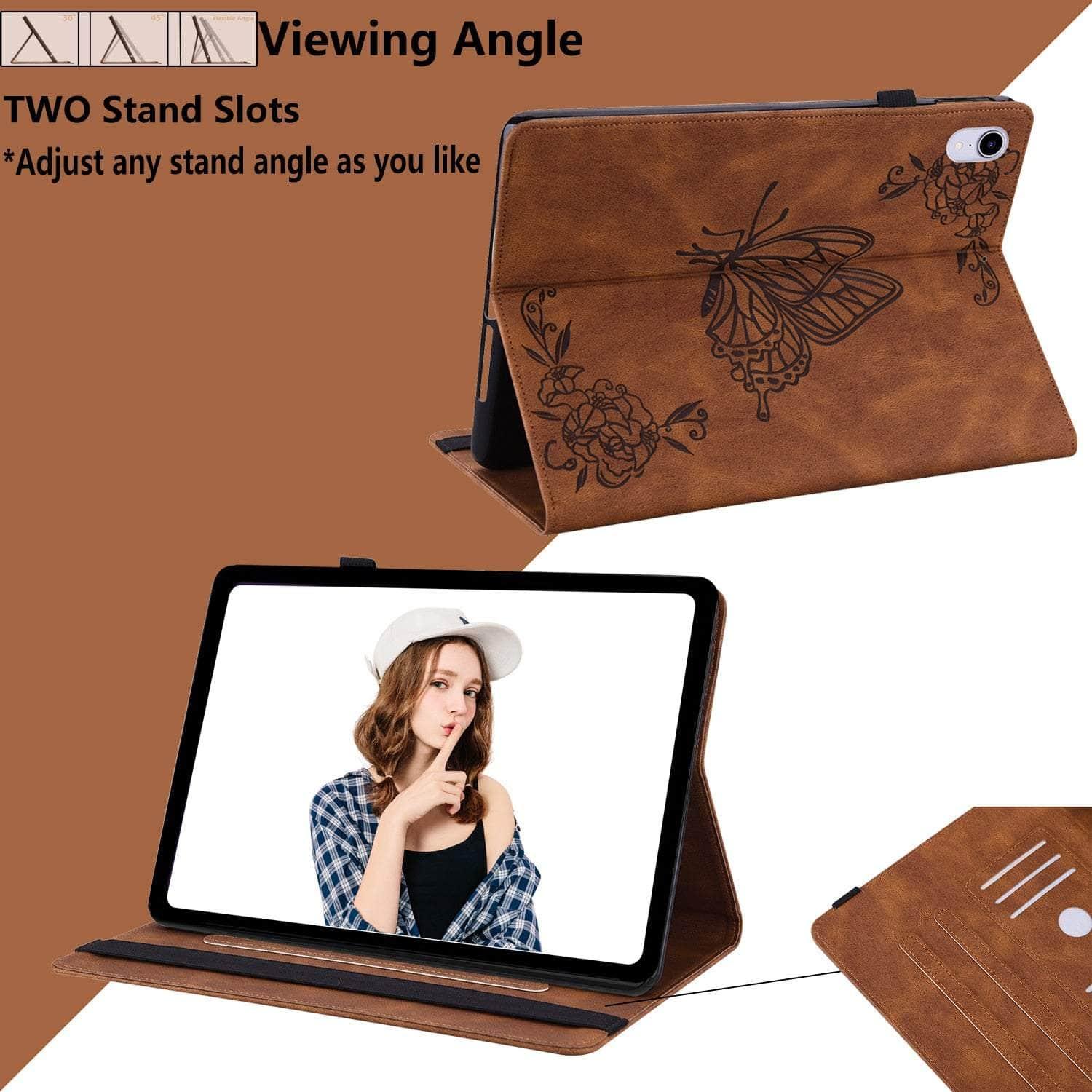 Samsung Galaxy Tab S9 (2023) Vegan Leather Butterfly Case - Slim Protective Cover for Tablet, Perfect for Work, Travel & Home Use