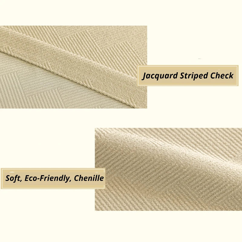 Elena Striped Chenille Curtain Swatch - Soft Textured Window Drapes for Living Room & Bedroom Decor