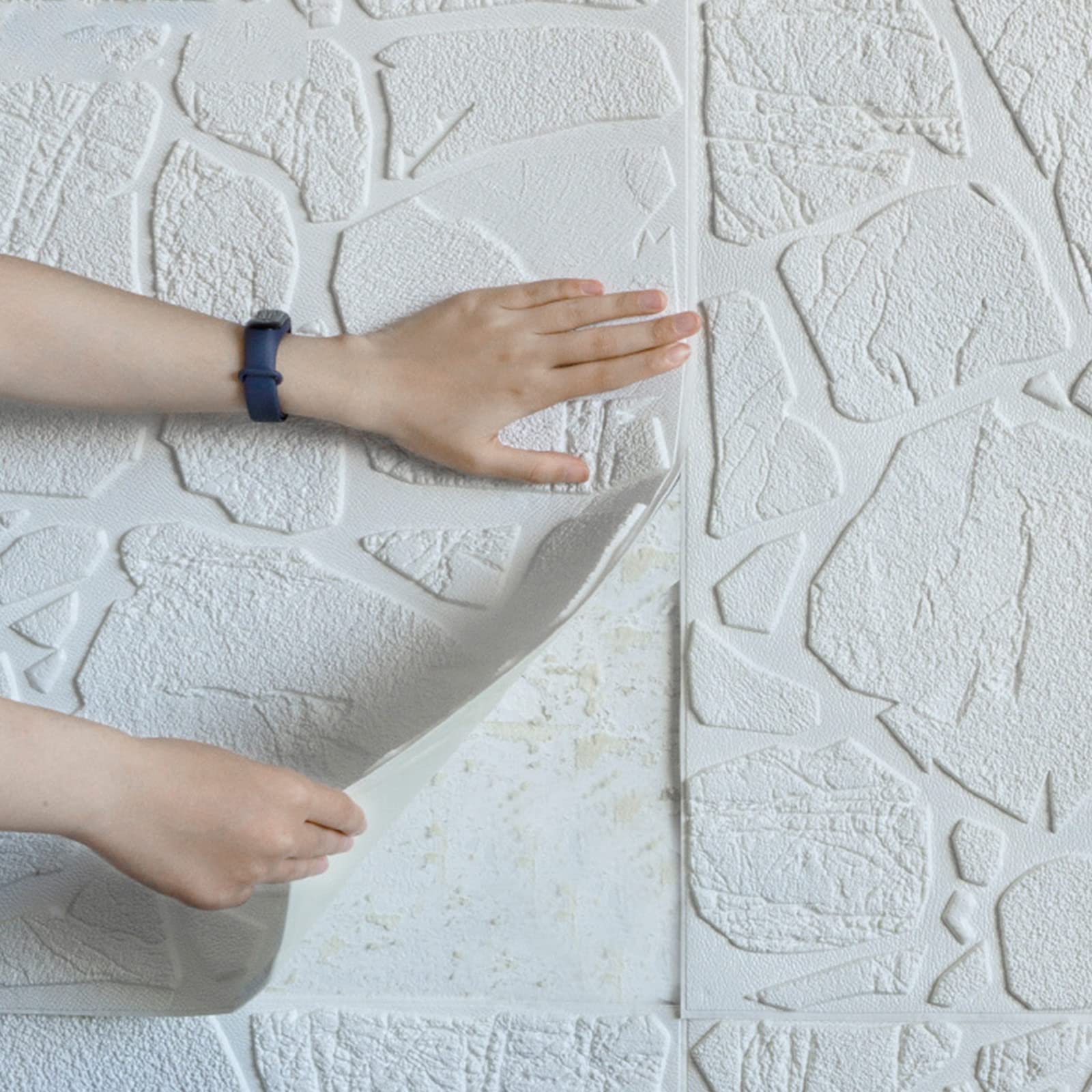 3D Foam Brick Wallpaper - Self-Adhesive 8MM Thick DIY Wall Stickers, Embossed Brick & Stone Effect Wall Panels for Living Room, Bedroom, Home Office Decor (10 Pack) - Perfect for Accent Walls, Feature Walls, and Home Renovation Projects