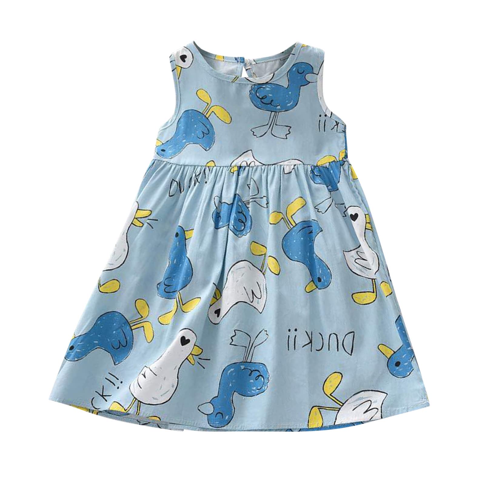 Girls Summer Princess Dress - Sleeveless Floral Print Cotton Tutu Dress for Toddlers & Kids | Perfect for Beach, Party & Casual Wear