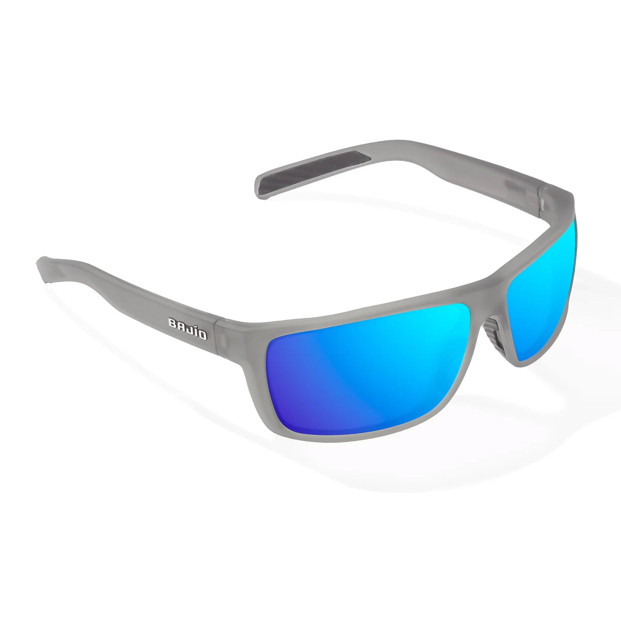 Bajio Sigs Medium Polarized Men's Sunglasses - Dark Gray Matte Frame with Blue Mirror Polarized Lenses for Driving, Fishing & Outdoor Activities
