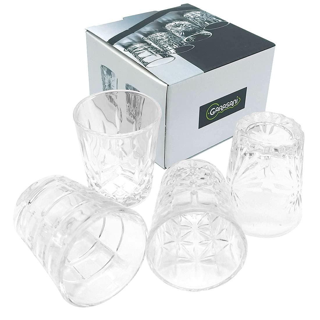 GARASANI 4-Pack Korean Soju Shot Glasses Set - 1.7 oz Clear Glass for Whiskey, Tequila, Vodka & Espresso - Perfect for Parties, Desserts & Home Bar Decor