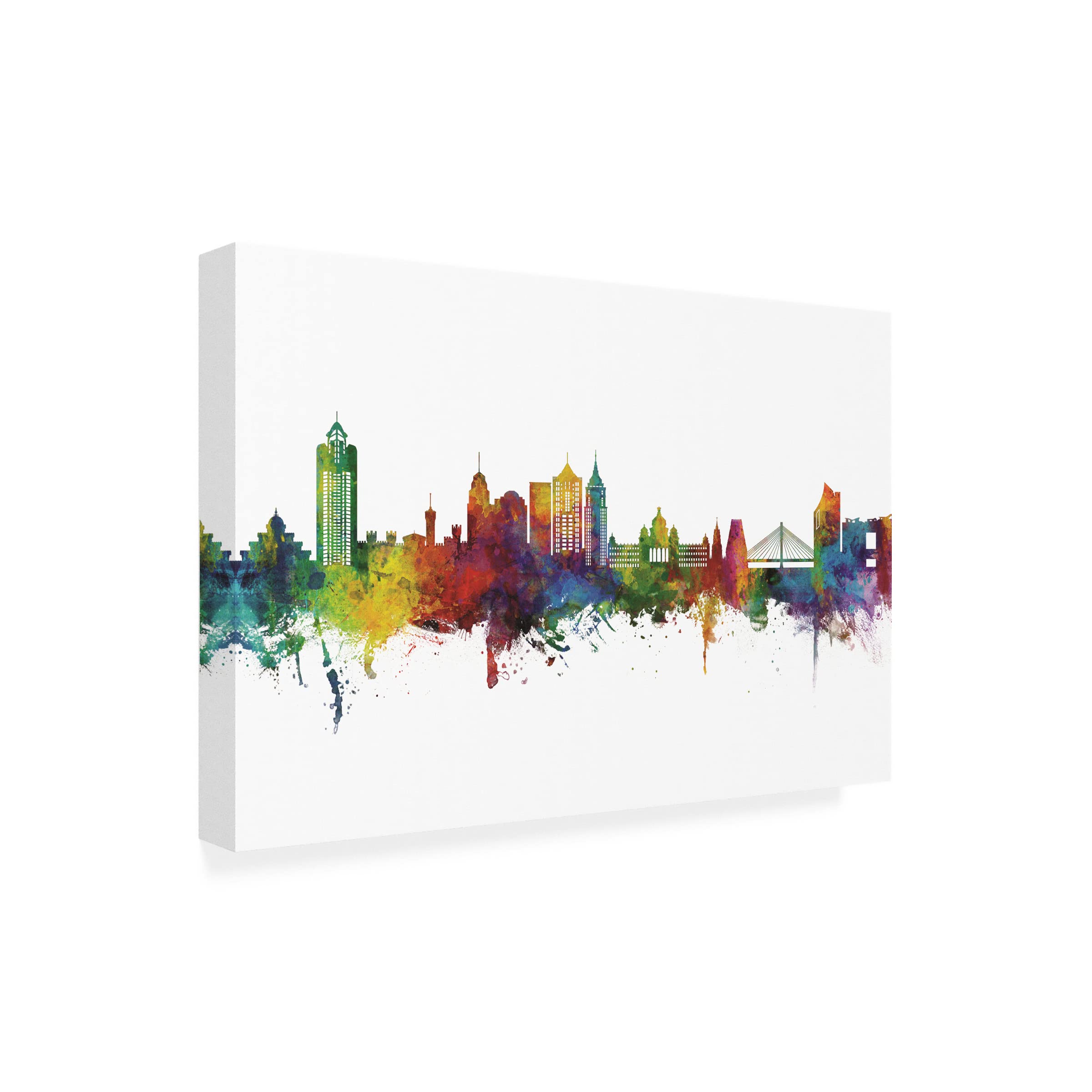 Michael Tompsett Bengaluru Skyline India Bangalore Canvas Art Print - Modern Cityscape Wall Decor for Living Room, Office & Home