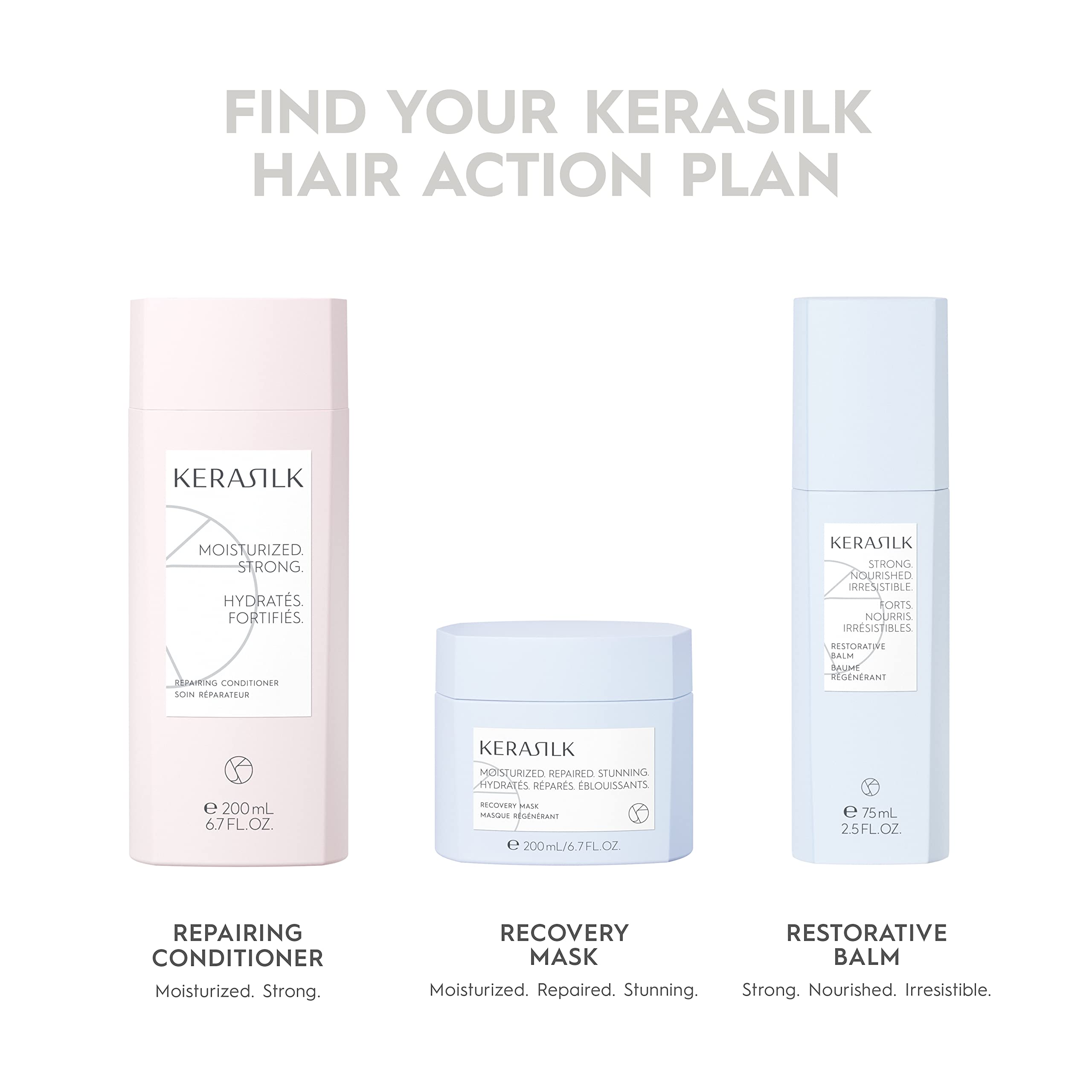 KERASILK Repairing Shampoo for Damaged Hair - Sulfate Free, Keratin Infused Hair Treatment - Restores Shine & Strength - Perfect for Dry, Frizzy & Color Treated Hair