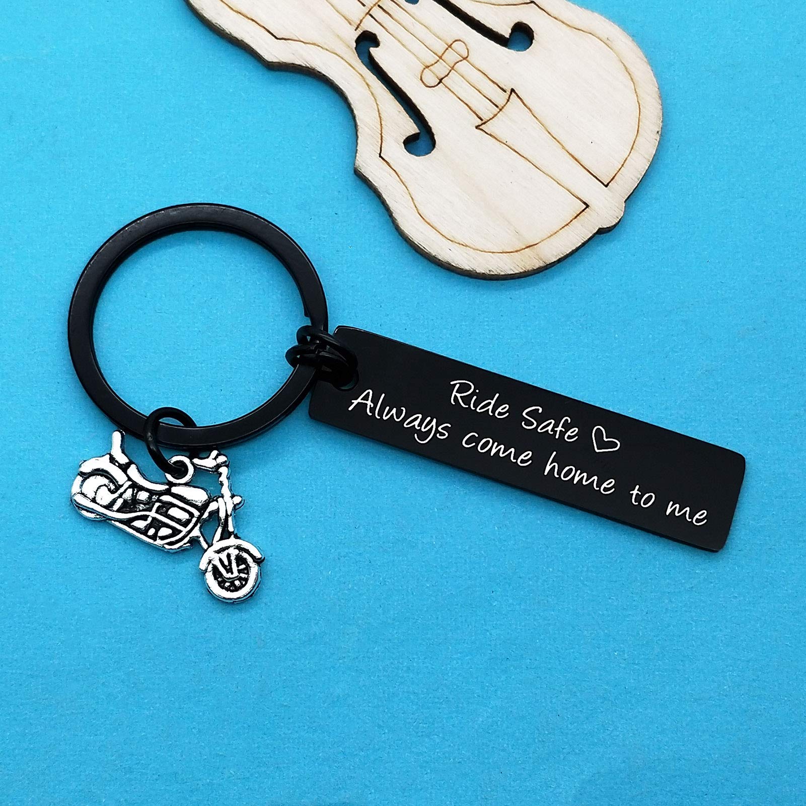 Ride Safe Keychain - Motorcycle Gift for Men, Biker Accessories for Husband, Boyfriend, Dad, Son - Perfect for Father's Day, Valentine's Day, Christmas & Birthday - Thoughtful Present for Safe Riders - Ideal for Motorcycle Enthusiasts & Daily Commuters