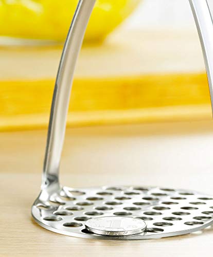 Premium Stainless Steel Potato Masher - Heavy Duty Kitchen Tool for Mashing Potatoes, Vegetables & Fruits - Perfect for Home Cooking, Meal Prep & Restaurant Use