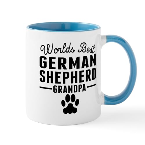 White/Blue Inside - Worlds Best German Shepherd Grandpa Mugs