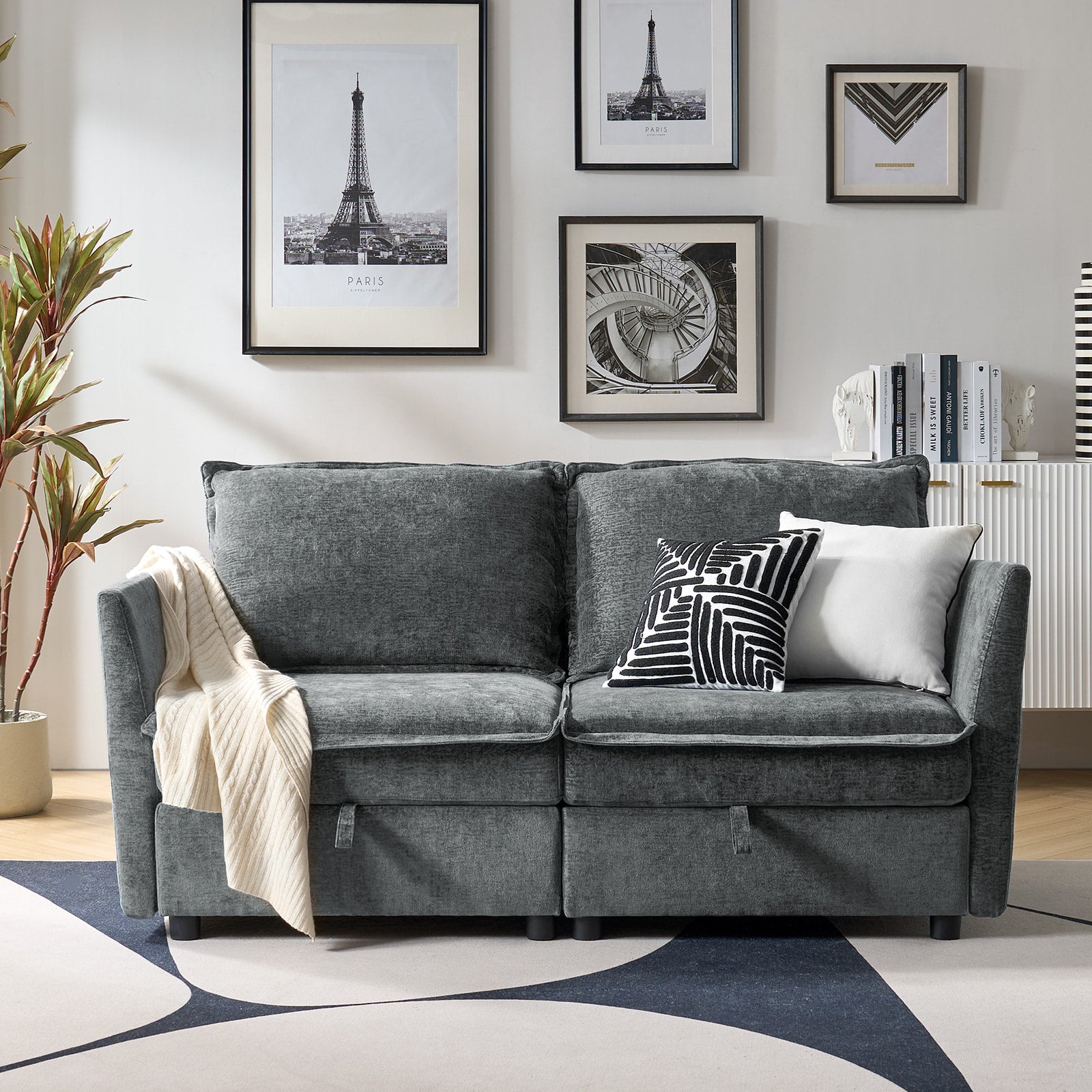 Harmetrix Oversized Soft Sectional Couch with Storage | Modern L-Shaped Sofa Bed with Hidden Compartment | Perfect for Living Room, Family Room & Small Spaces