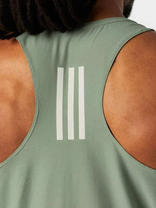 Men's Own The Run Base Tank - Lightweight Performance Workout Shirt for Running & Gym (Silver Green) - Ideal for Jogging, Training & Active Lifestyle