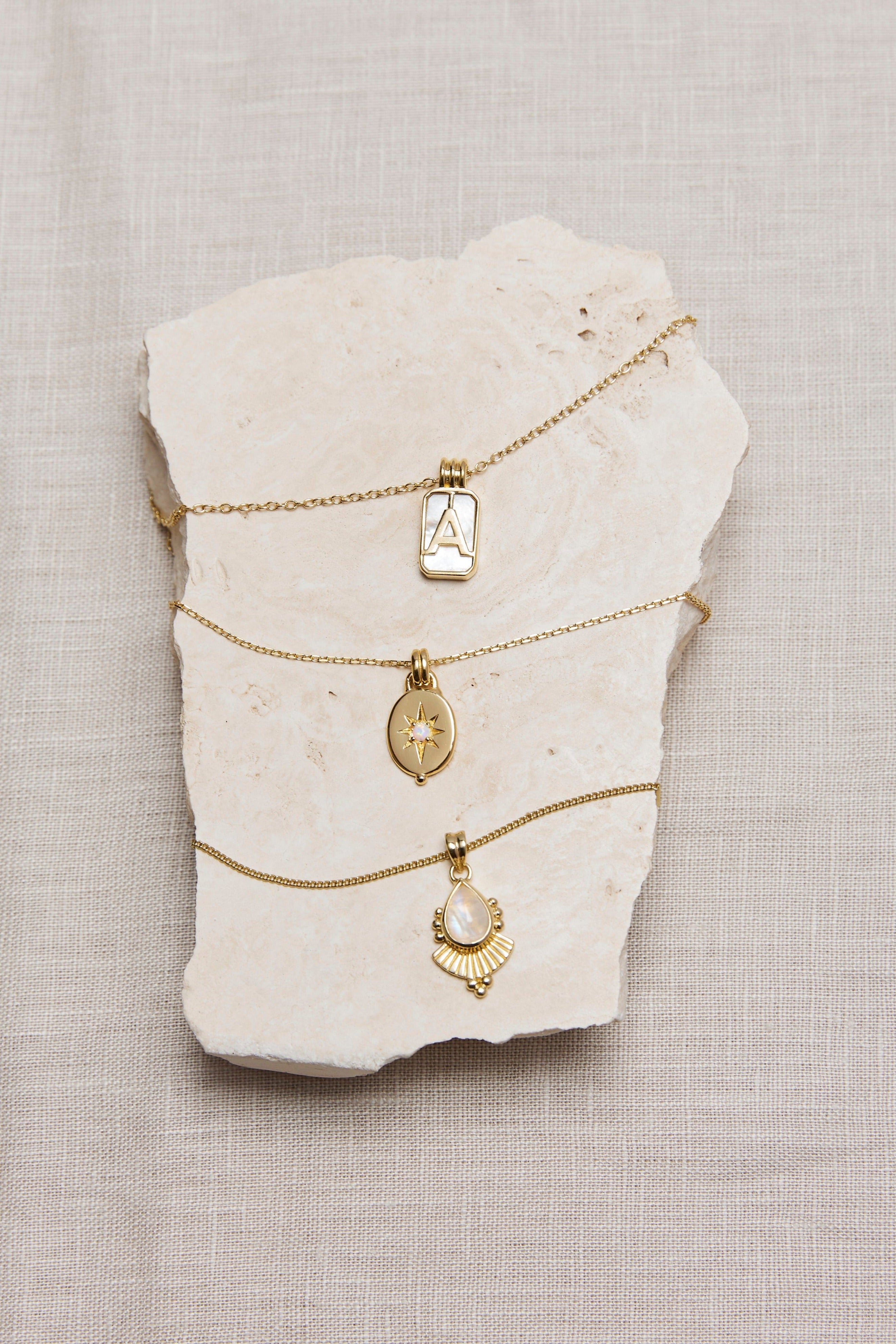Alina Opal Gold Necklace - 14K Solid Gold Opal Pendant Jewelry for Women | Elegant Gift for Birthday, Anniversary & Valentine's Day