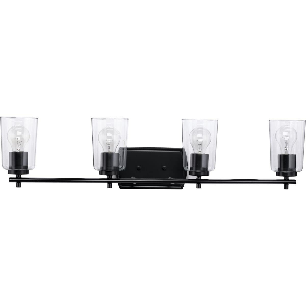Progress Lighting Adley Collection 4-Light Black Traditional Bathroom Vanity Light - Perfect for Modern and Classic Bathroom Decor