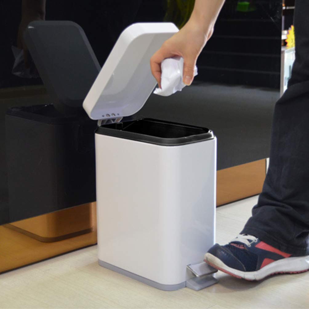 1PC Step Trash Can - Plastic Waste Bin with Double-Layer Design, Simple Home Dustbin for Kitchen, Bathroom & Office - Household Waste Organizer & Rubbish Container for Easy Disposal