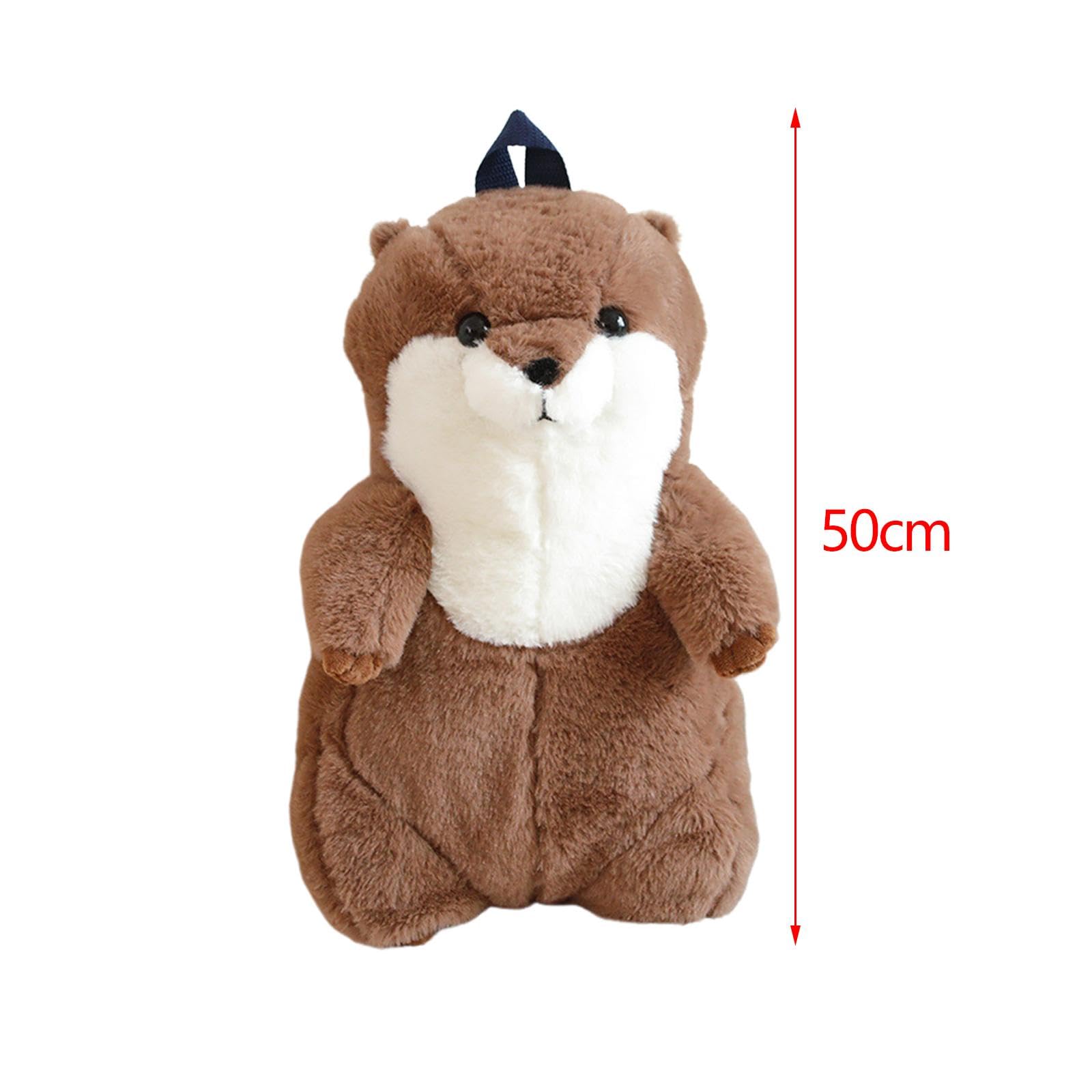 **MYADDICTION Sea Otter Backpack - Lightweight Travel Backpack for Kids, Teens & Adults - Soft Plush Brown Backpack for School, Hiking & Travel**