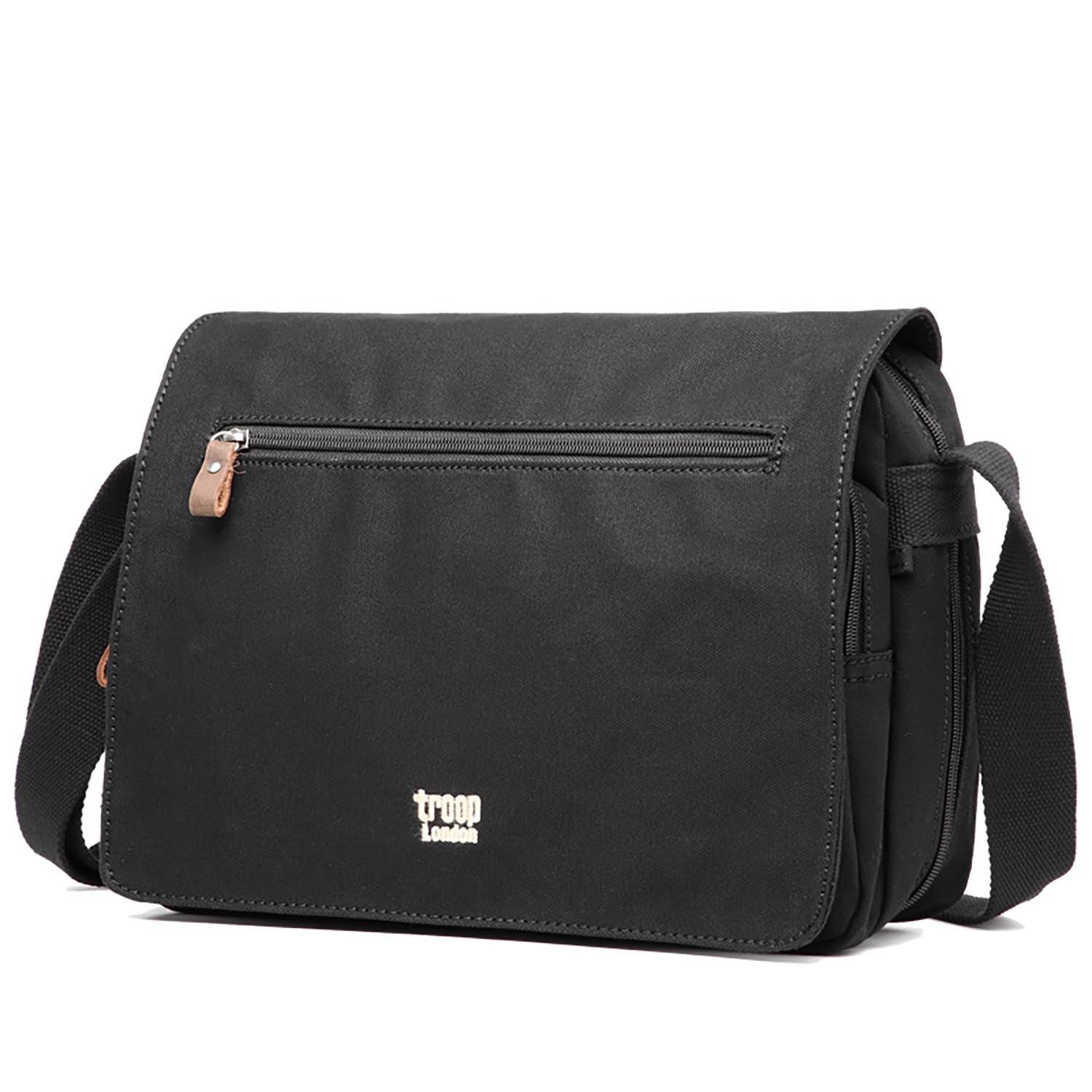 L1577 Troop London Classic Messenger Bag for Men & Women - Medium Size Genuine Leather Crossbody Bag - Perfect for Work, Travel & Everyday Use