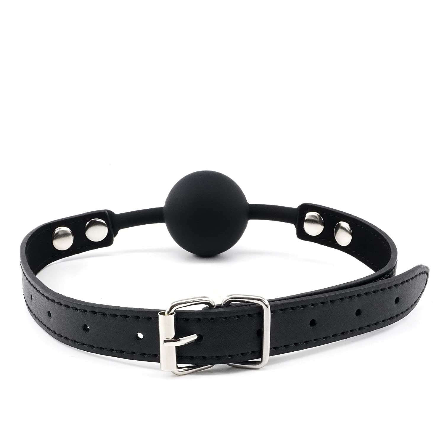 Premium Silicone Ball Gag for BDSM & Bondage Play - Open Mouth Design for Breathability - Black (2-Pack) - Perfect for Roleplay, Sensory Deprivation & Spice Up Your Bedroom Adventures