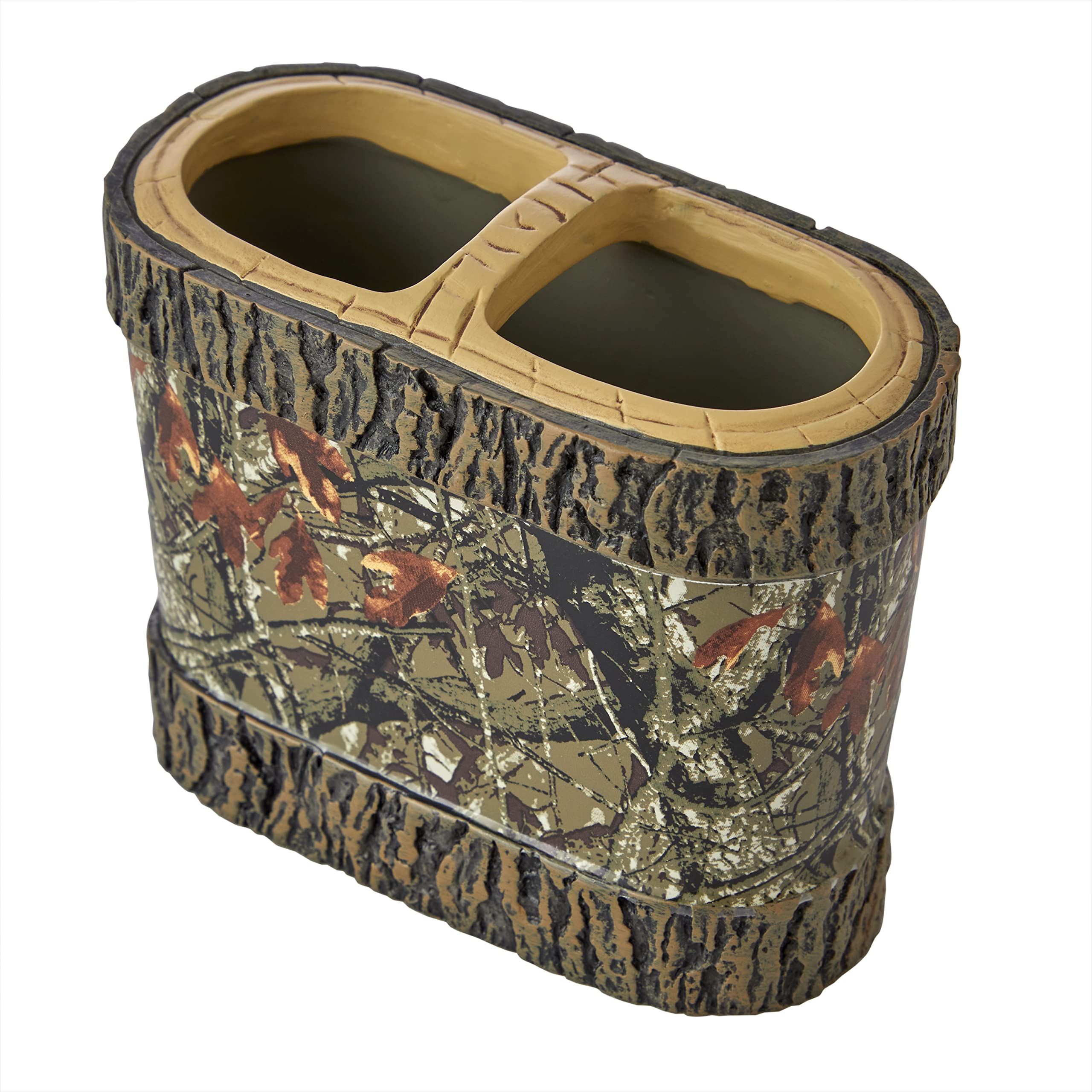 SKL Home Camo Collar Toothbrush Holder - Brown | Waterproof Bathroom Organizer for Toothbrushes & Dental Care Essentials | Perfect for Modern Homes, Dorm Rooms & Travel Accessories