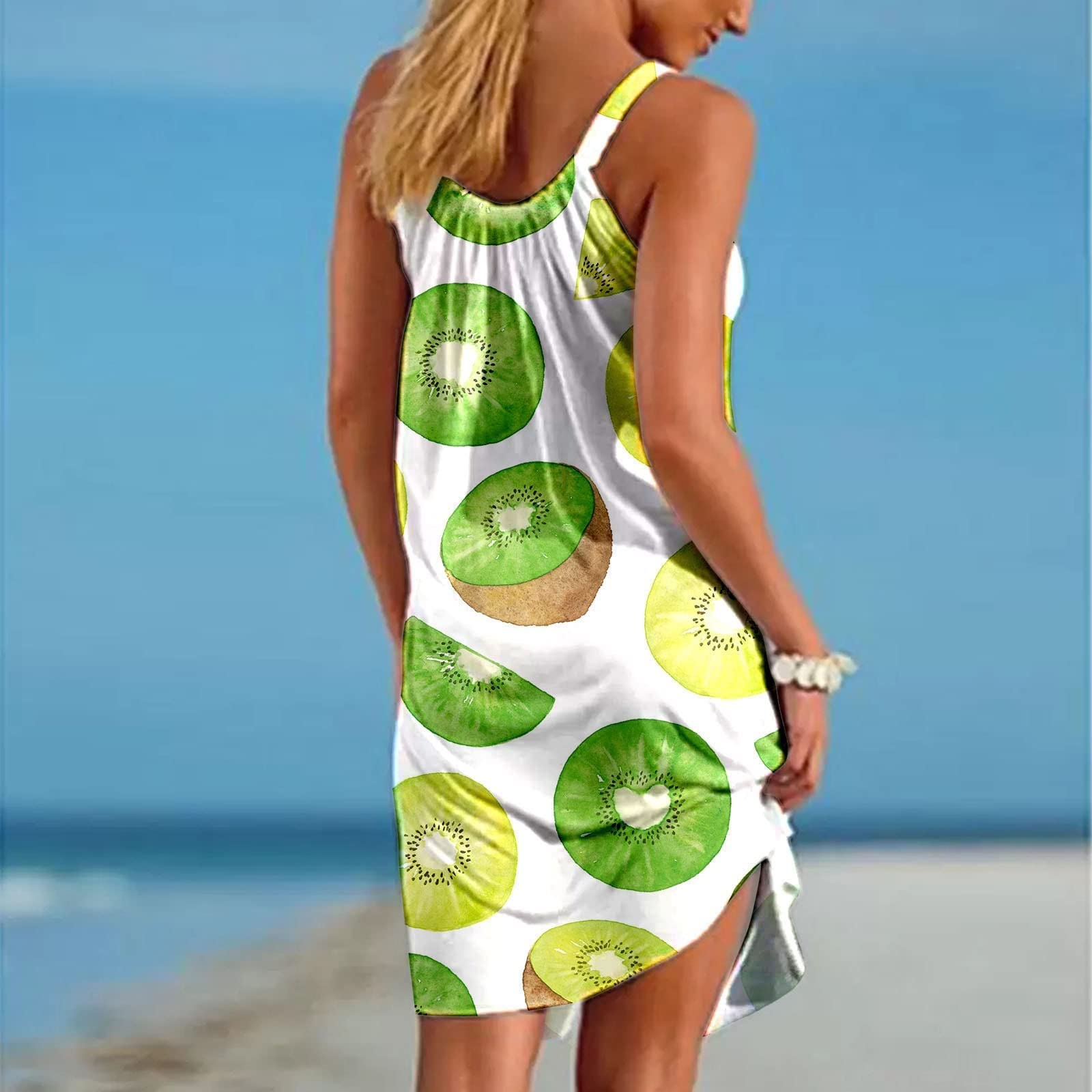 Sexy Women's Halter Sling Dress - Boho Printed Sleeveless Summer Dress for Beach, Vacation & Casual Wear | Elegant Sun Dress for Pool Parties, Date Nights & Tropical Getaways
