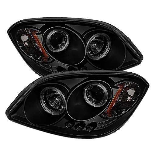 Chevy Cobalt 2005-2010 Projector Headlights with LED Halo Rings - Black Smoke Lens - Upgrade for Night Driving & Custom Style