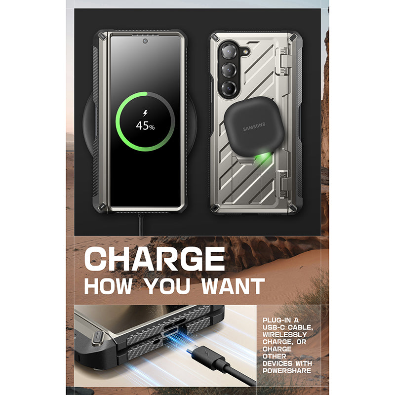 Samsung Galaxy Z Fold6 Unicorn Beetle PRO Rugged Case - Titan Gray | Heavy Duty Protection for Foldable Phone | Perfect for Outdoor, Work & Travel