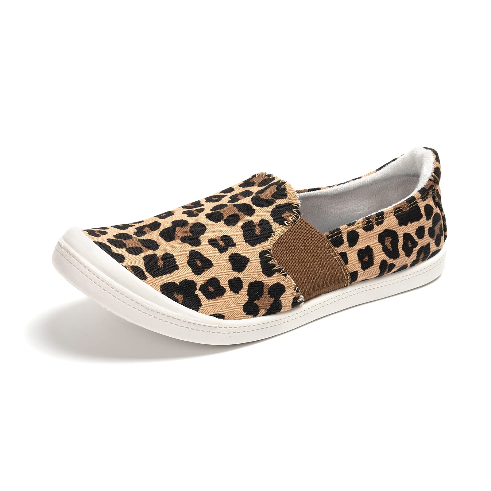 FunkyMonkey Women's Comfortable Low Top Canvas Slip-On Sneakers - Classic Casual Walking Shoes for Everyday Wear, Travel & Light Exercise