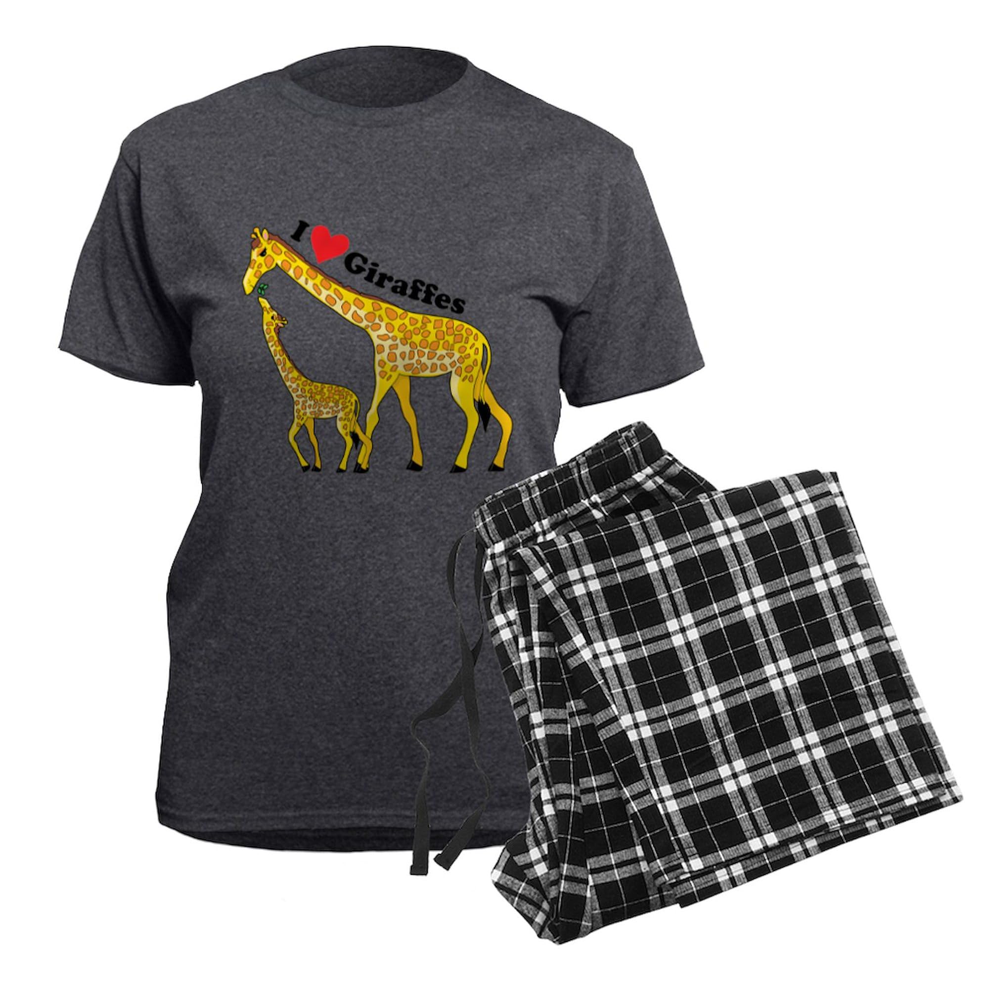 I Love Giraffes Women's Charcoal Pajama Set - Soft & Comfortable Sleepwear for Women - Perfect for Lounge, Sleepovers & Cozy Nights at Home