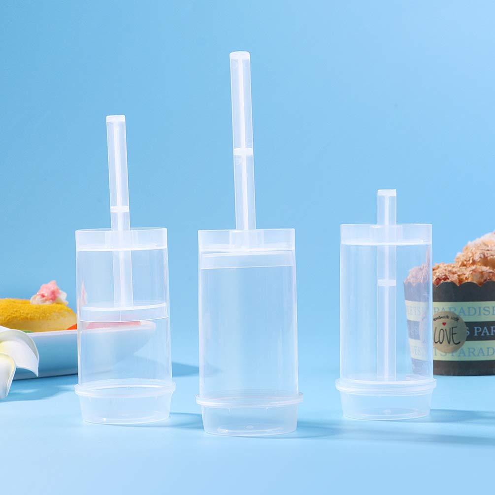 30pcs Mini Cake Maker Cupcake Holders with Lids - Bulk Candy Cake Pop Containers, Clear Acrylic Push Pop Stand for Lollipops & Cake Shooter | Perfect for Party Favors, Baking Display & Dessert Packaging