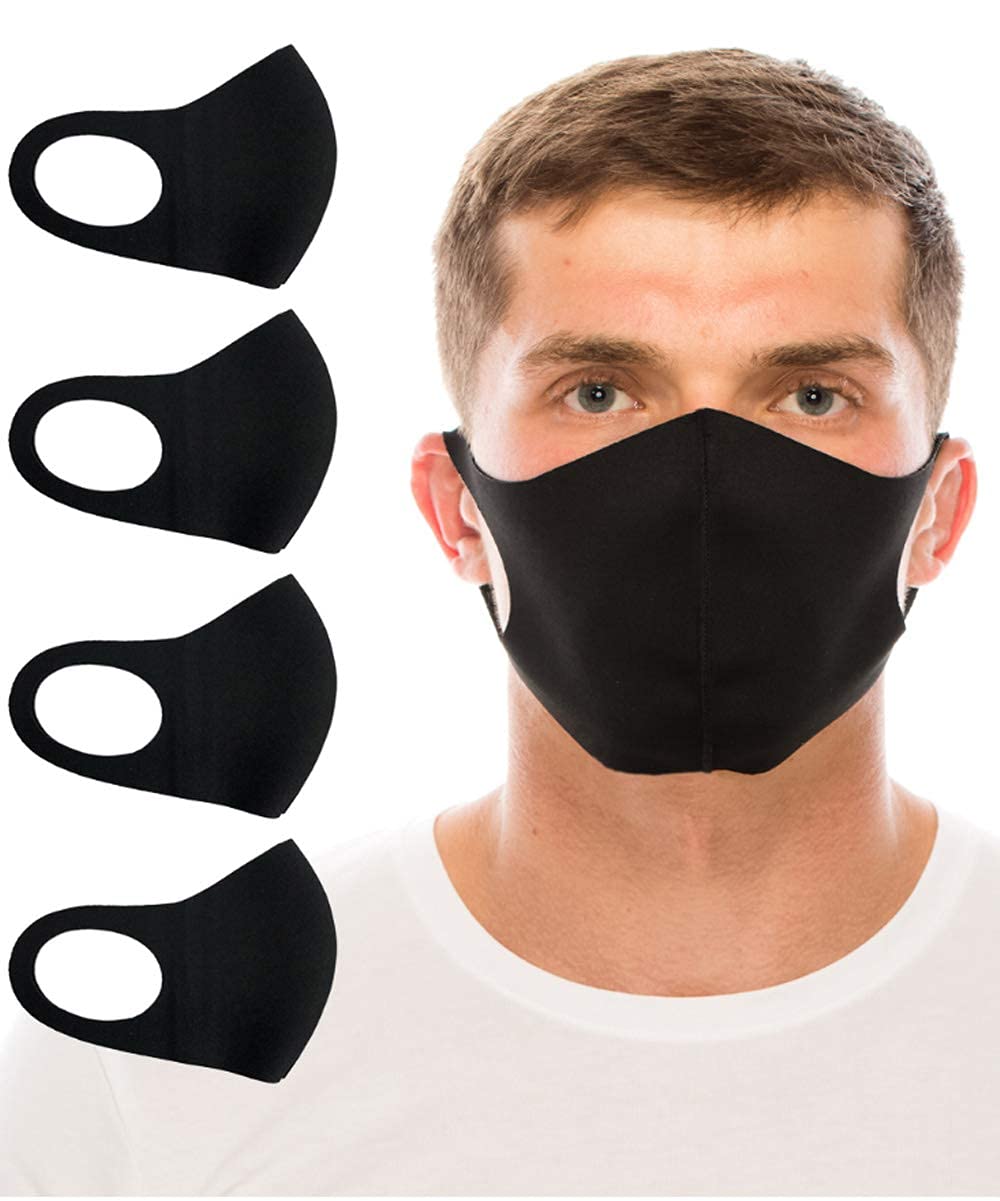 PITRESHWAR® Black Face Mask with Elastic Ear Loops - Reusable, Breathable & Comfortable for Daily Use, Travel, and Outdoor Activities