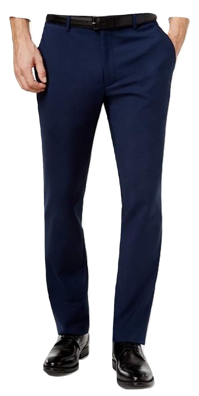 Alfani Men's Slim Fit Stretch Dress Pants - Comfortable Office & Business Casual Trousers for Work, Travel & Formal Occasions