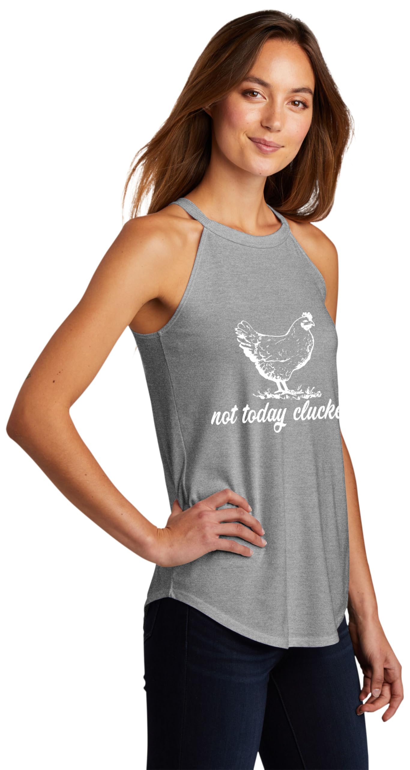 Women's Funny 'Not Today' Clucker Rocker Graphic Tank Top - Casual Summer Tee for Beach, Parties & Everyday Wear
