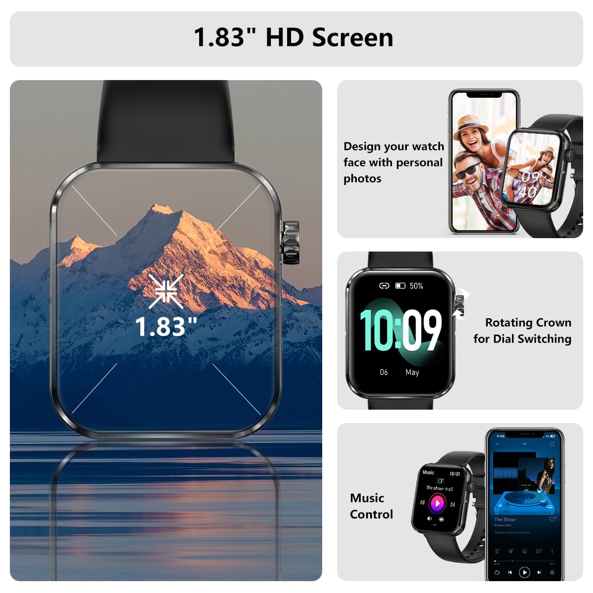 MorePro Smart Watch with Call Function, 1.83