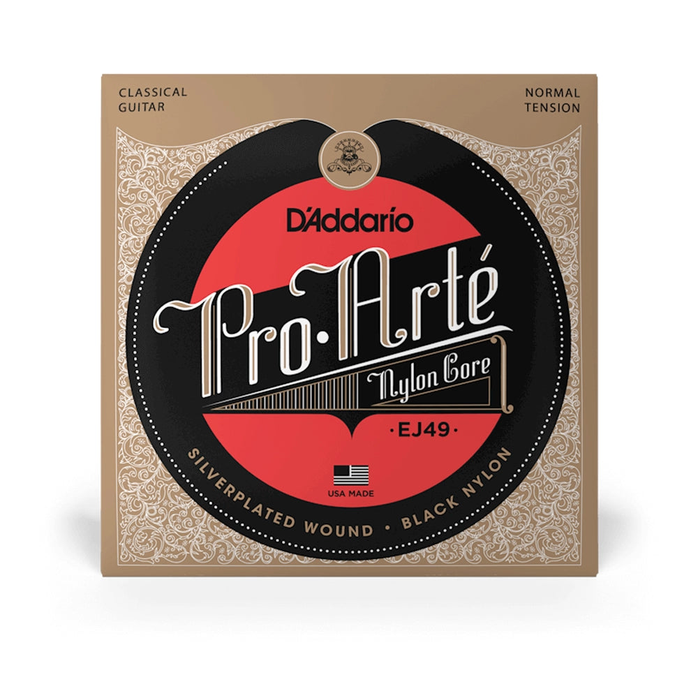D'Addario Pro Arte Normal Tension Black Nylon Trebles Classical Guitar Strings - Premium Quality for Professional Performance & Warm Tone | Perfect for Classical, Flamenco & Fingerstyle Playing