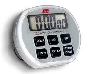 Cooper-Atkins TC6-0-8 Digital Countdown Timer with Large LCD Display - Perfect for Kitchen, Classroom, Office & Laboratory Use