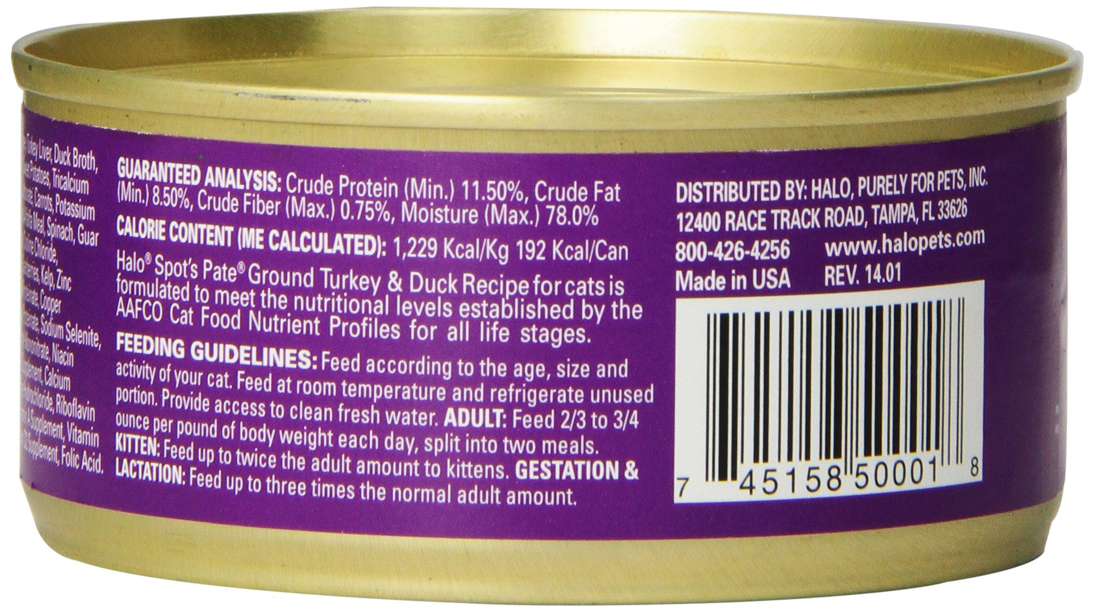 Premium Grain-Free Wet Cat Food Pate - Turkey & Duck Recipe for Extra Hydration | 5.5oz Canned Cat Food (12-Pack) | Ideal for Picky Eaters & Senior Cats | High Protein Meal for Indoor & Outdoor Cats