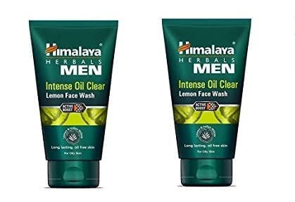 Himalaya Men Intense Oil Clear Lemon Face Wash for Oily Skin - 100ml (Pack of 2) | Deep Cleansing & Acne Control | Daily Skincare Routine for Men