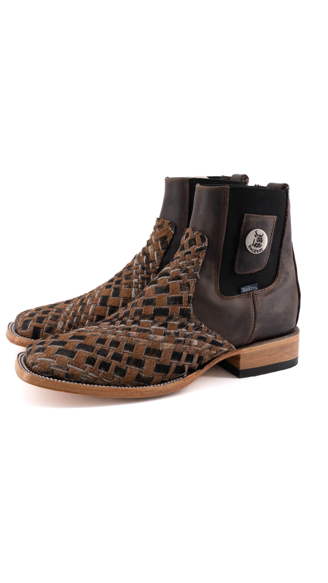 Men's Genuine Cowhide Leather Boots Size 8 - Square Toe Western Style JJ2 | Durable Work Boots for Men | Perfect for Ranch Work, Outdoor Activities & Casual Wear