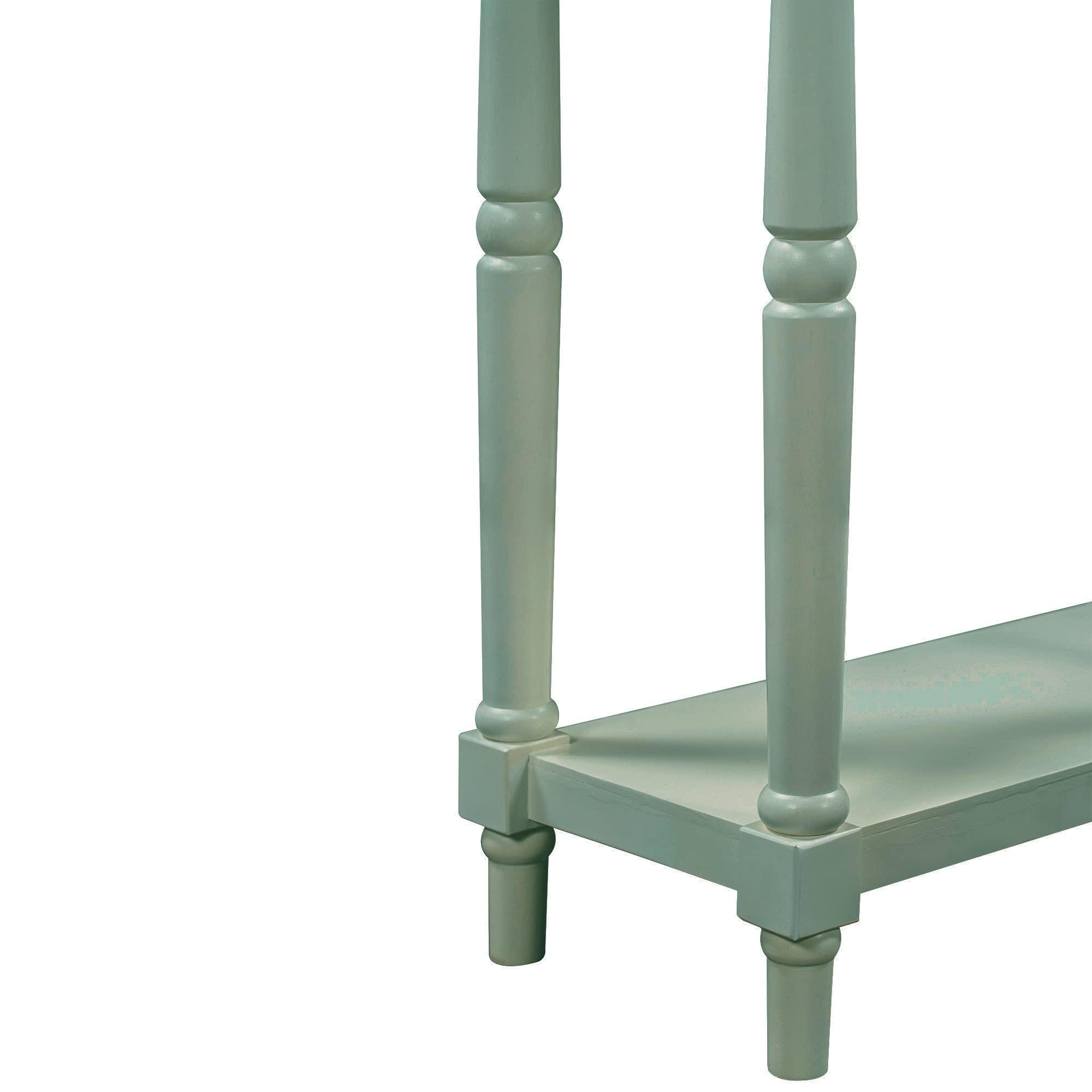 Solid Wood Console Table Sofa Table - Classic Entryway Table with Storage Shelf & Drawer for Living Room, Hallway, Bedroom - Narrow Accent Table Furniture in Green & Brown - Perfect for Small Spaces, Home Decor, and Entryway Organization