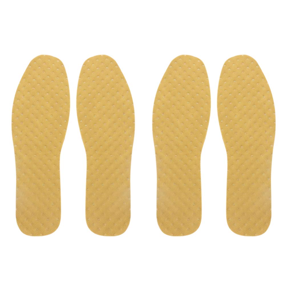 Happyyami 2 Pairs Breathable Shoe Insoles with Arch Support - Disposable & Deodorizing Inserts for Men & Women (Golden) - Perfect for Running, Walking & Sports Activities