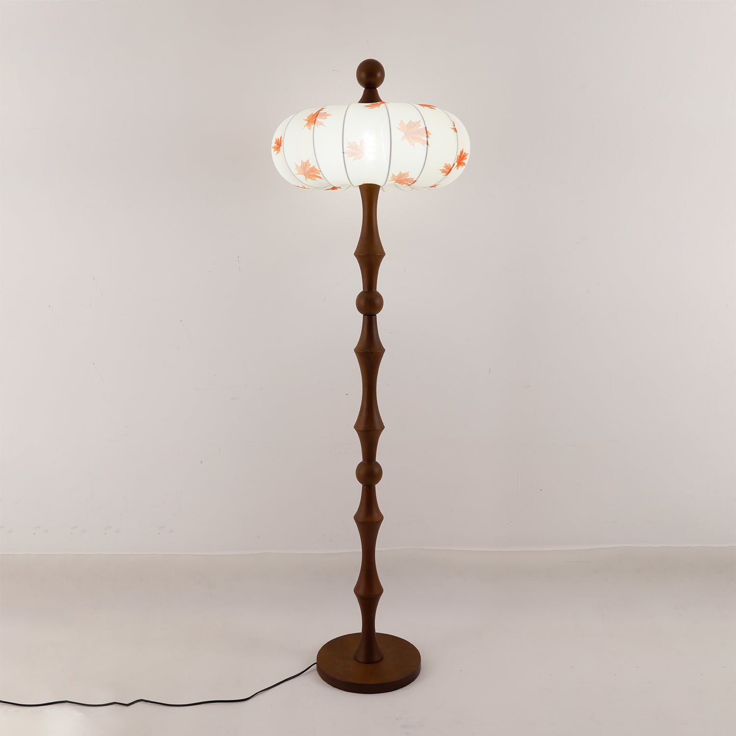 Milo Walnut Floor Lamp - Modern Wooden Standing Light for Living Room, Bedroom & Office - Adjustable Height & Warm LED Lighting for Cozy Ambience