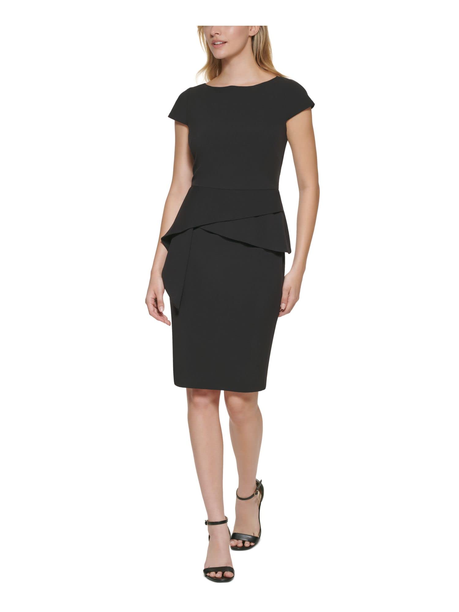 Vince Camuto Women's Bodycon Cap Sleeve Peplum Dress - Slim Fit Stretchy Party Cocktail Dress for Night Out, Date Night & Special Occasions