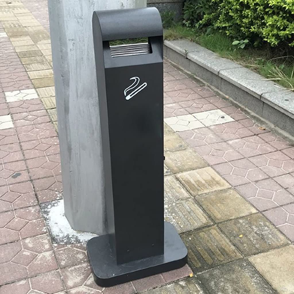 Premium Stainless Steel Outdoor Cigarette Receptacle - Vertical Ashtray with Floor Stand for Smoking Areas, Commercial Use, Parks & Public Spaces (Color: A)