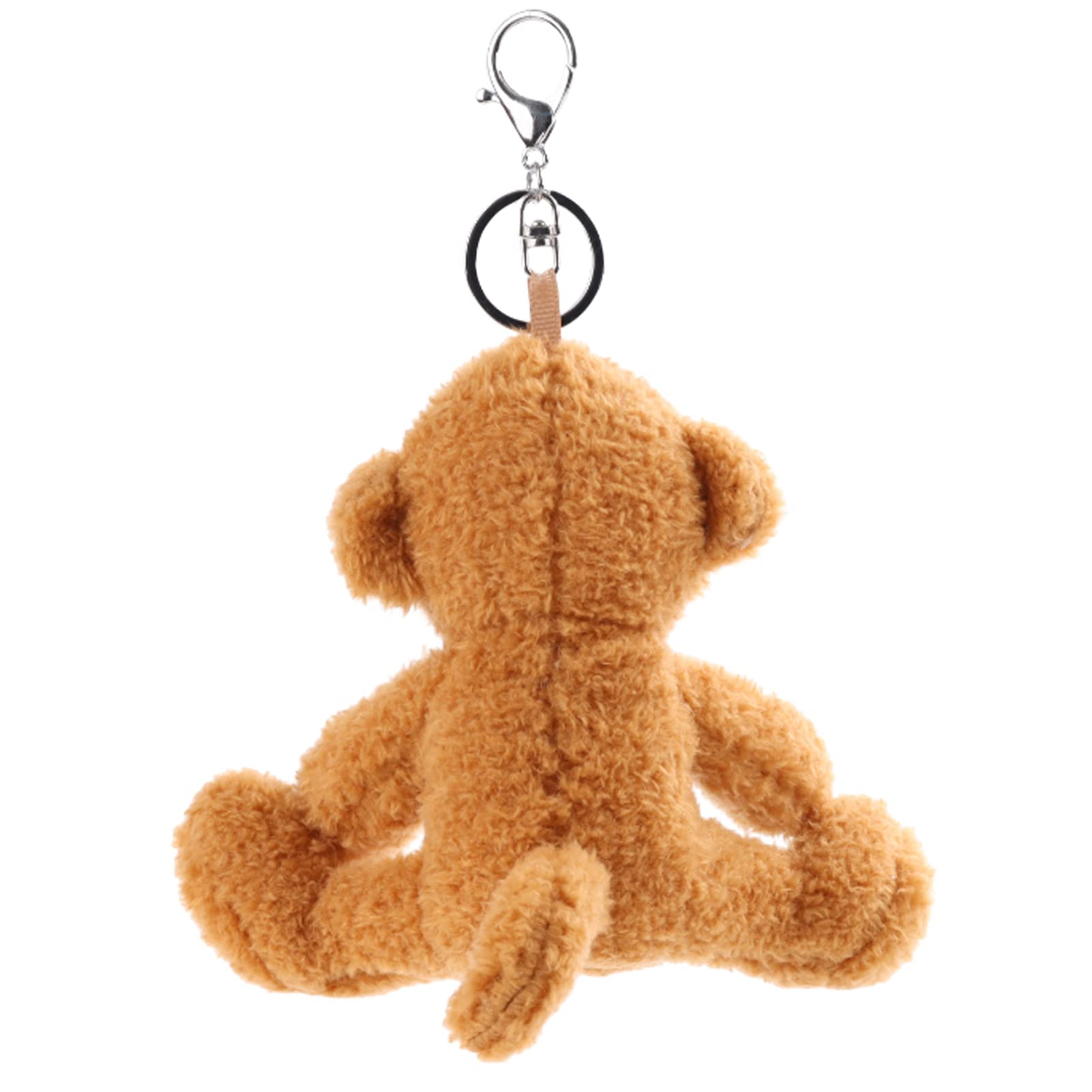**Soft Plush Apricot Lamb & Monkey Stuffed Animal Keychain - Cute 6