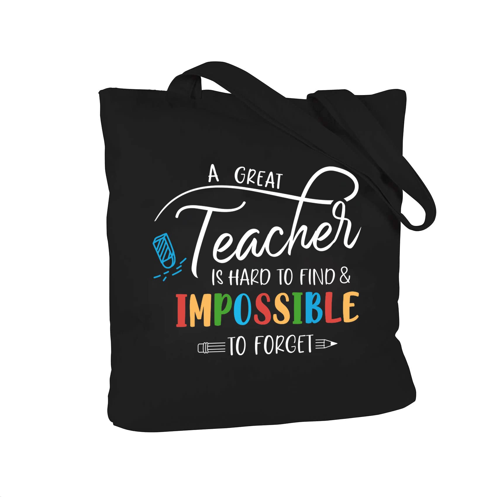 CARAKNOTS Teacher Bag for Women - Cotton Canvas Shoulder Bag with Pocket | Perfect for Appreciation Week, Christmas & Gifts