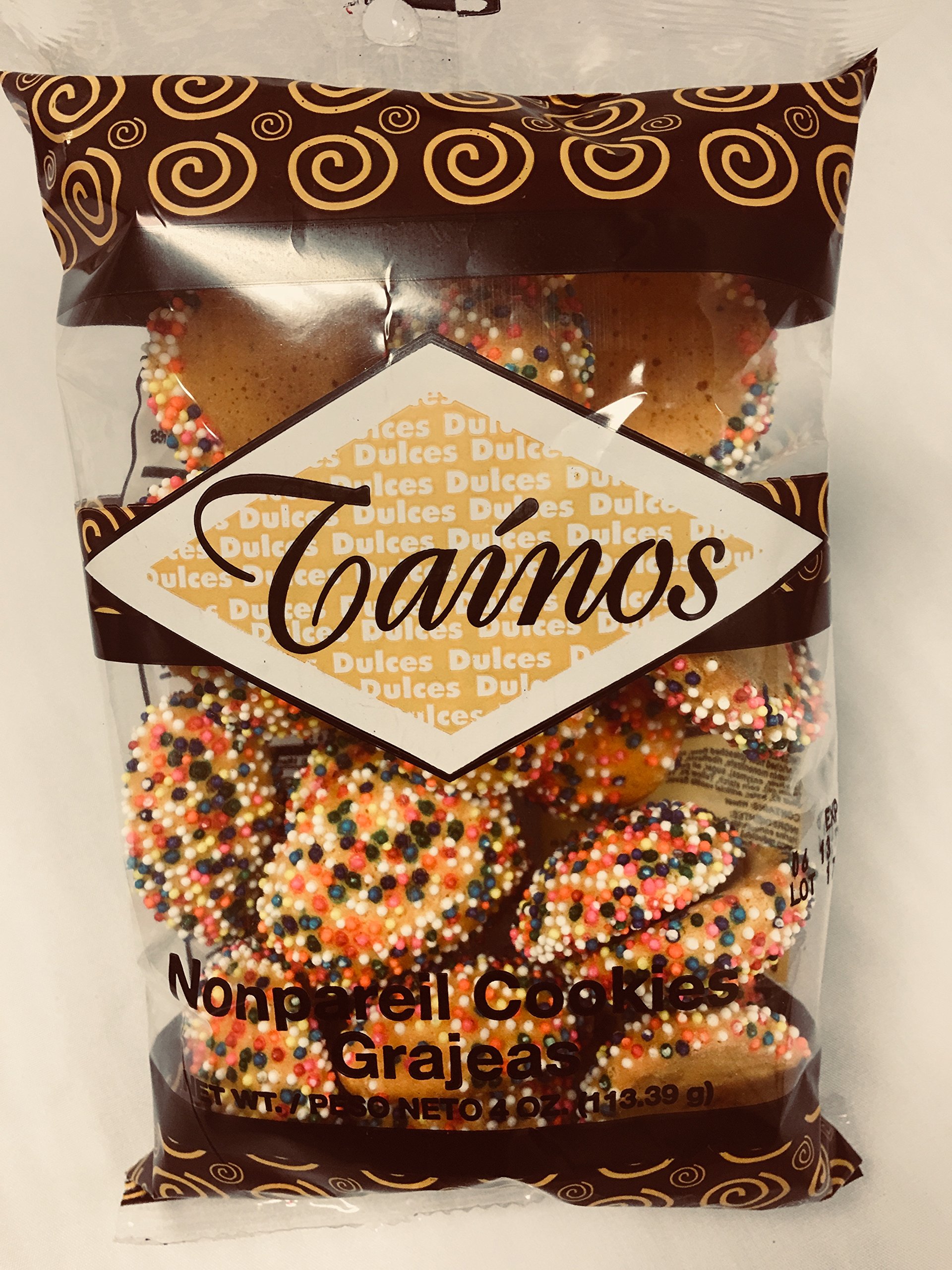 1 Pack of Nonpareil Cookies (Grajeas) by Tainos - Delicious Spanish-Inspired Treats for Parties, Gifts & Snacking