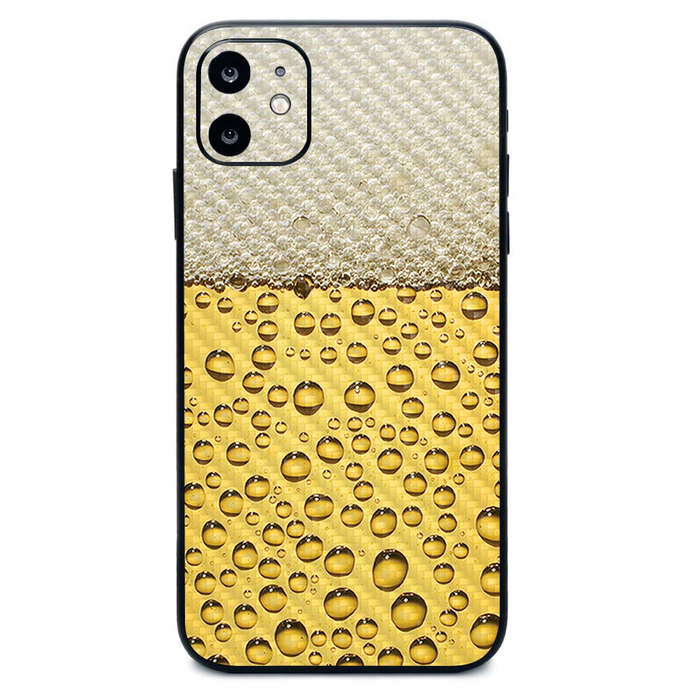 MightySkins Carbon Fiber Skin for Apple iPhone 11 - Bacon Pattern | Protective & Durable Textured Vinyl Wrap | Easy to Apply & Remove | Made in USA | Perfect for Daily Use, Travel & Personalization