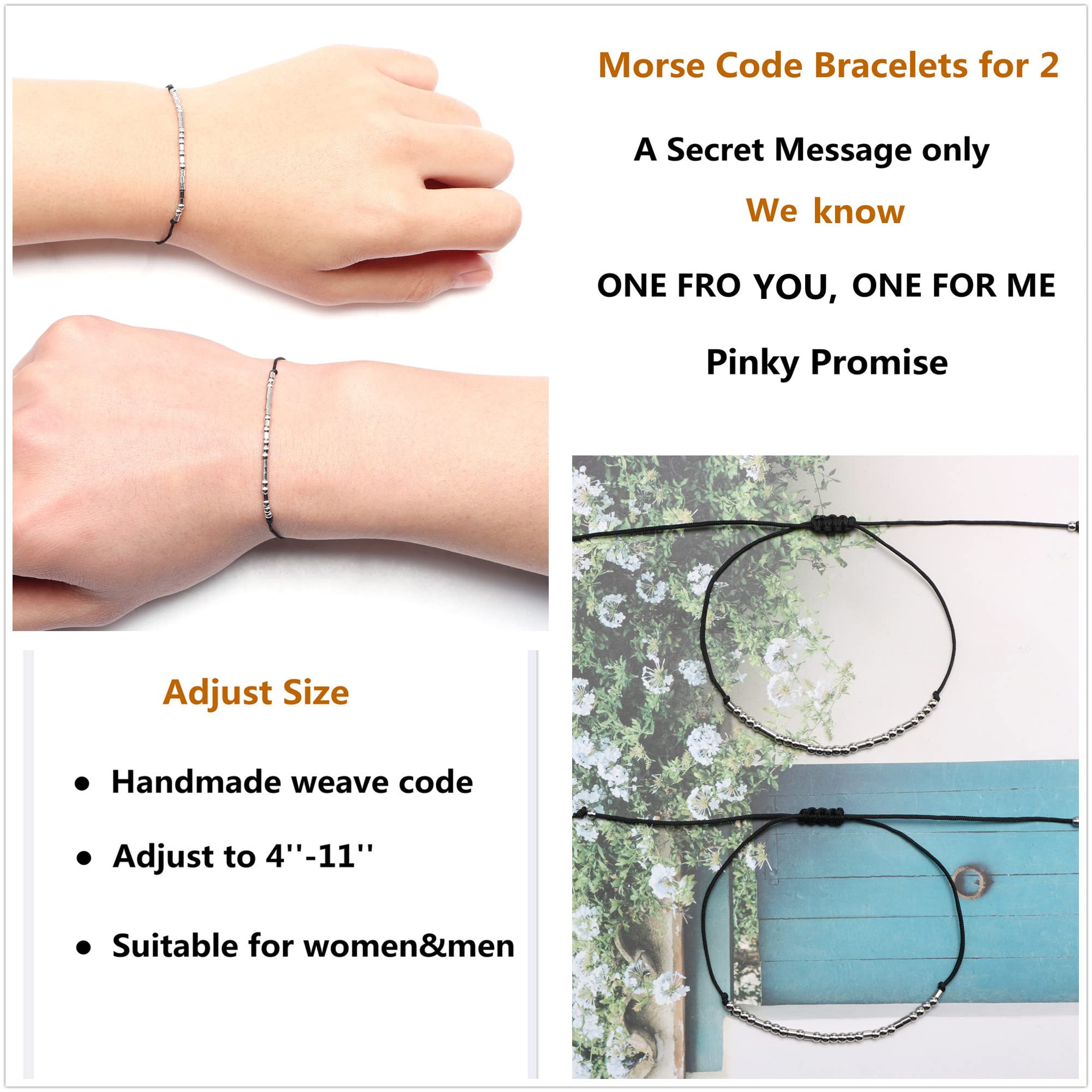 Inspirational Morse Code Bracelet for Women & Men - Adjustable Beaded Wrap Bracelet Jewelry for Birthday, Christmas Gifts (Daughter, Mom, Dad, Sister, Aunt) - Encouragement & Motivational Gift for Daily Wear, Work, School & Special Occasions