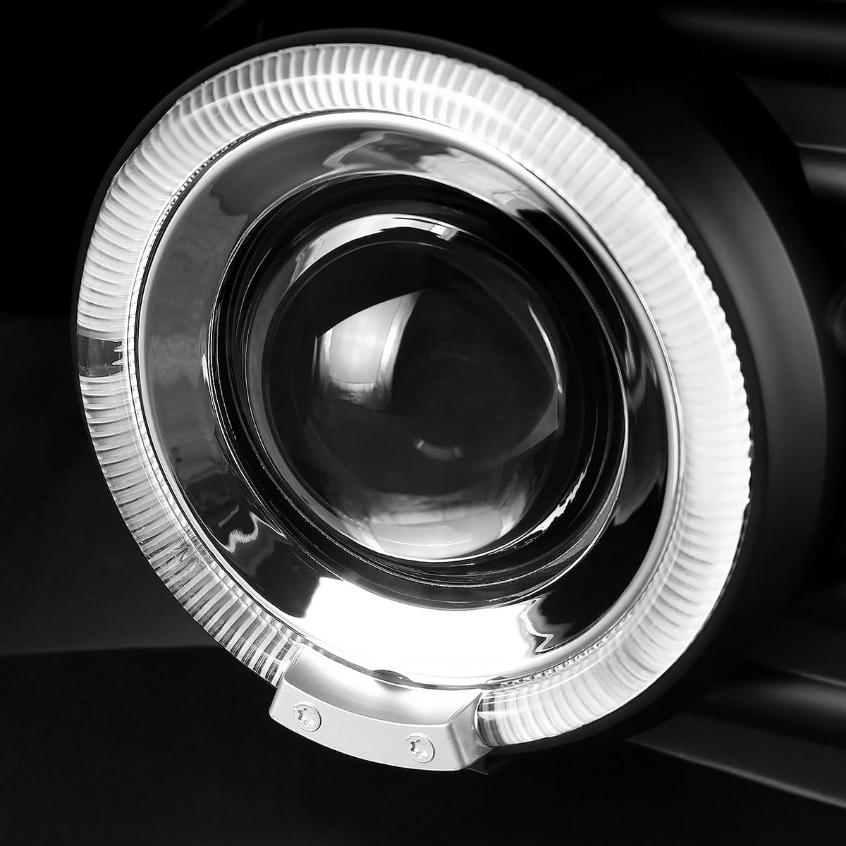 Spec-D Tuning Black Housing Clear Lens LED Halo Projector Headlights + Bumper Lights for 2004-2012 Chevy Colorado & GMC Canyon - Left & Right Pair Headlamp Assembly - Upgrade Your Truck's Style & Night Visibility